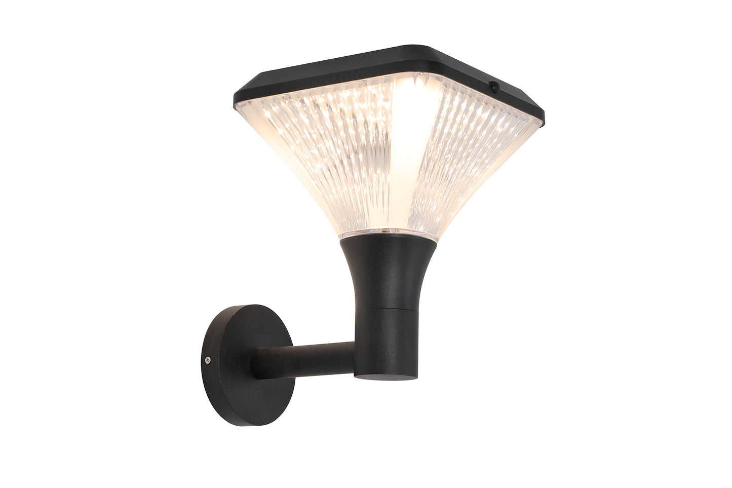 Square Diamond Series Solar Wall Light GT-BD1008 showing warm light effect on an exterior wall