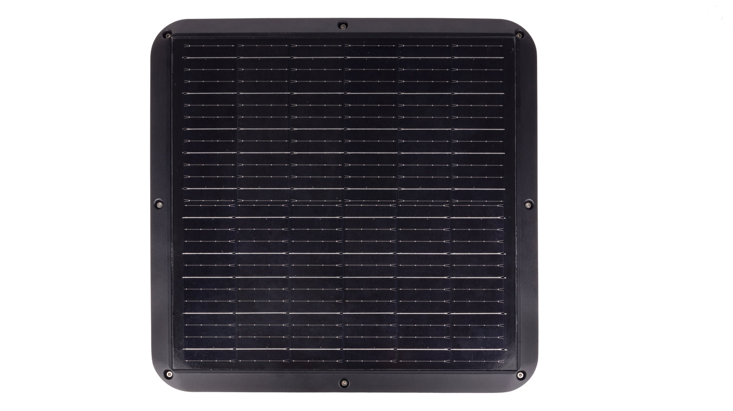 Top view of TYD2014 square solar panel integrated into the garden light head