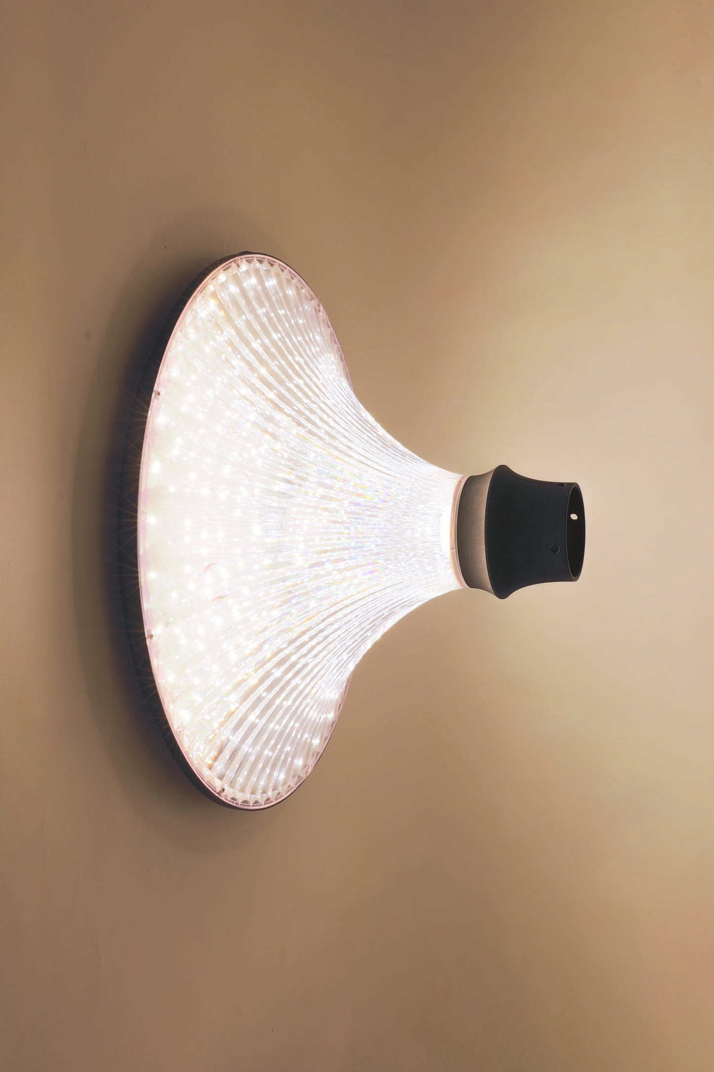 Illuminated TYD6605 LED optical diffuser during lighting test