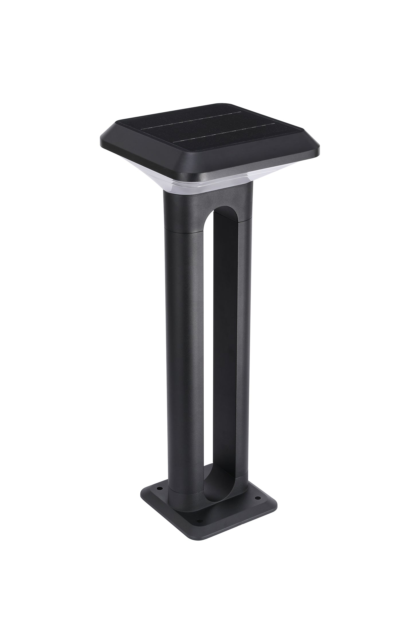 Angled product view of Ark Series Solar Lawn Light CPD1201 with integrated solar panel