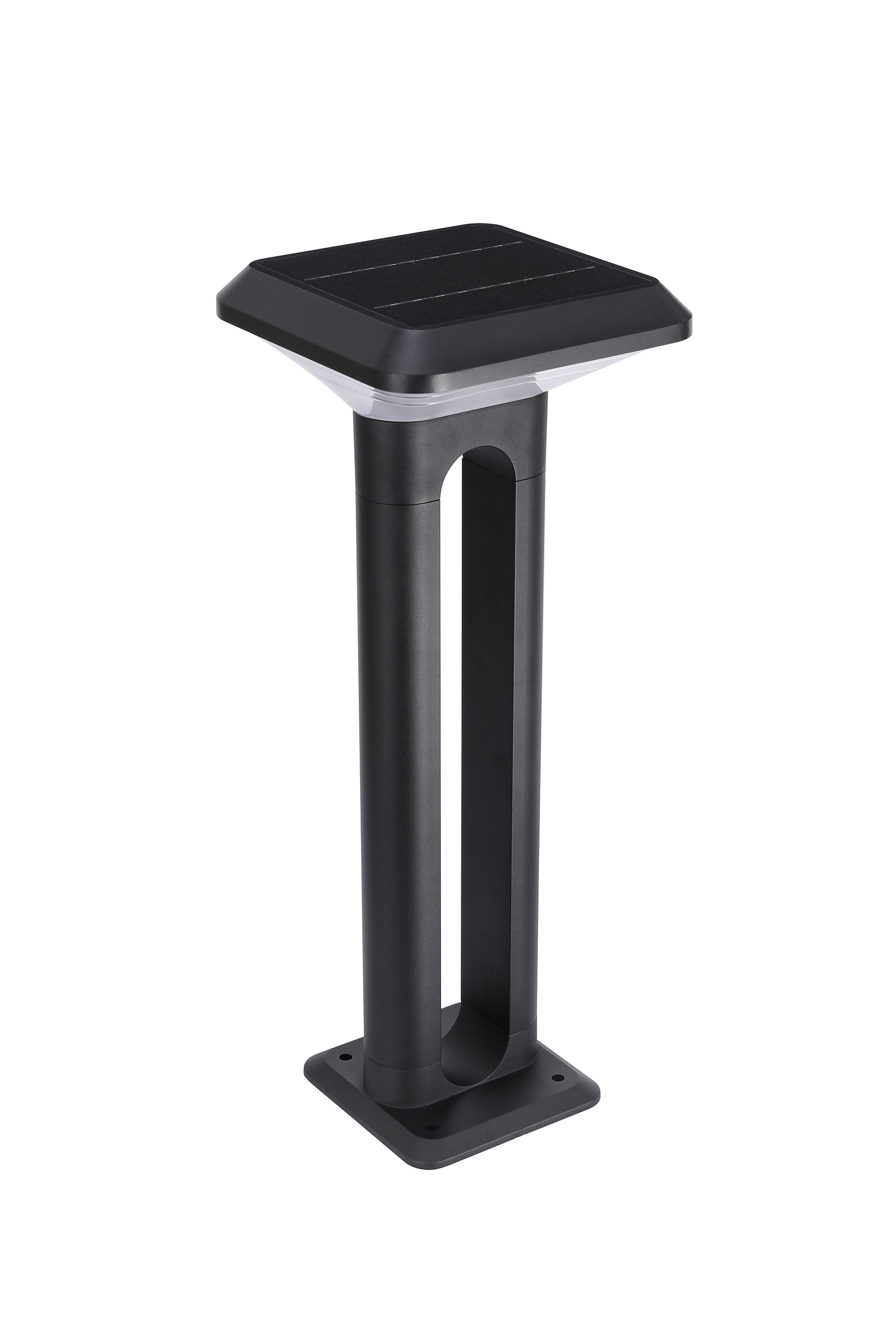 Angled product view of Ark Series Solar Lawn Light CPD1201 with integrated solar panel