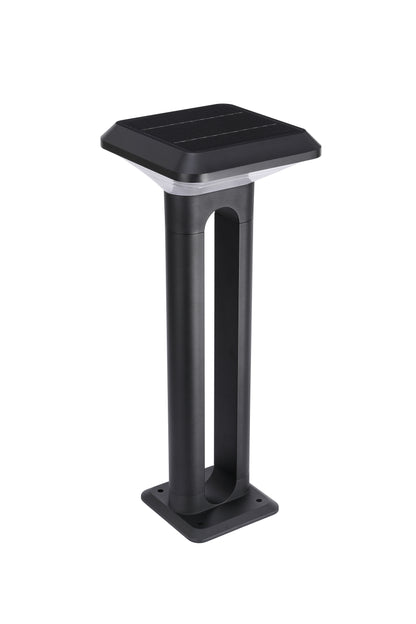 Angled product view of Ark Series Solar Lawn Light CPD1201 with integrated solar panel