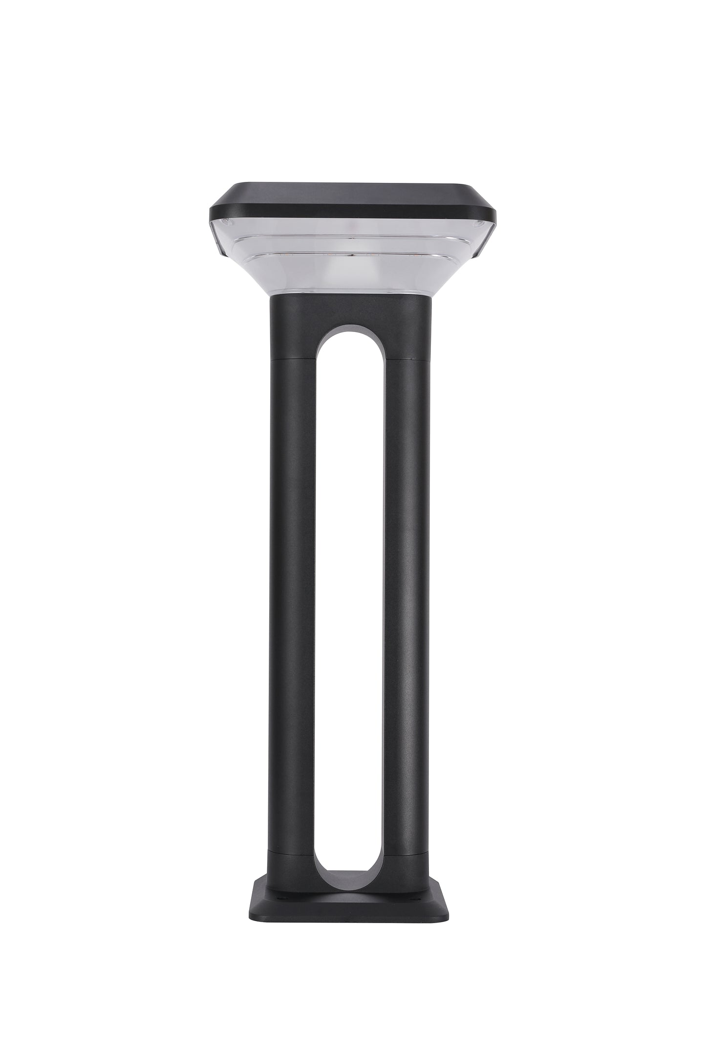 Full product view of Ark Series Solar Lawn Light CPD1201 with square lamp head and base plate