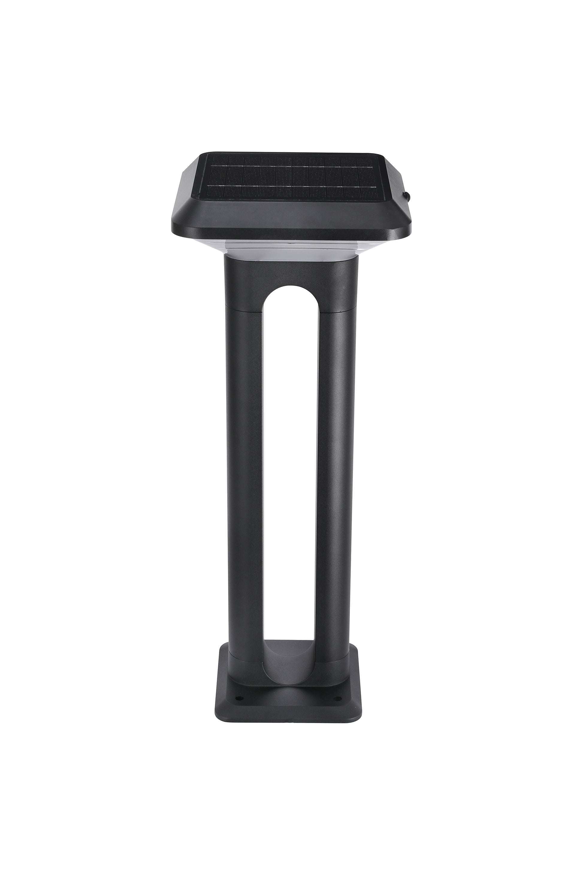 Rear product view of Ark Series Solar Lawn Light CPD1201 showing the open twin-column design