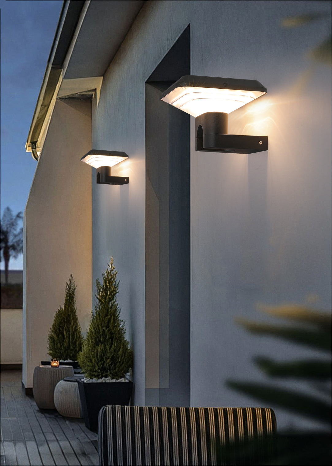 Ark Series Solar Wall Light GT-BD1201 used in an exterior corridor wall lighting application