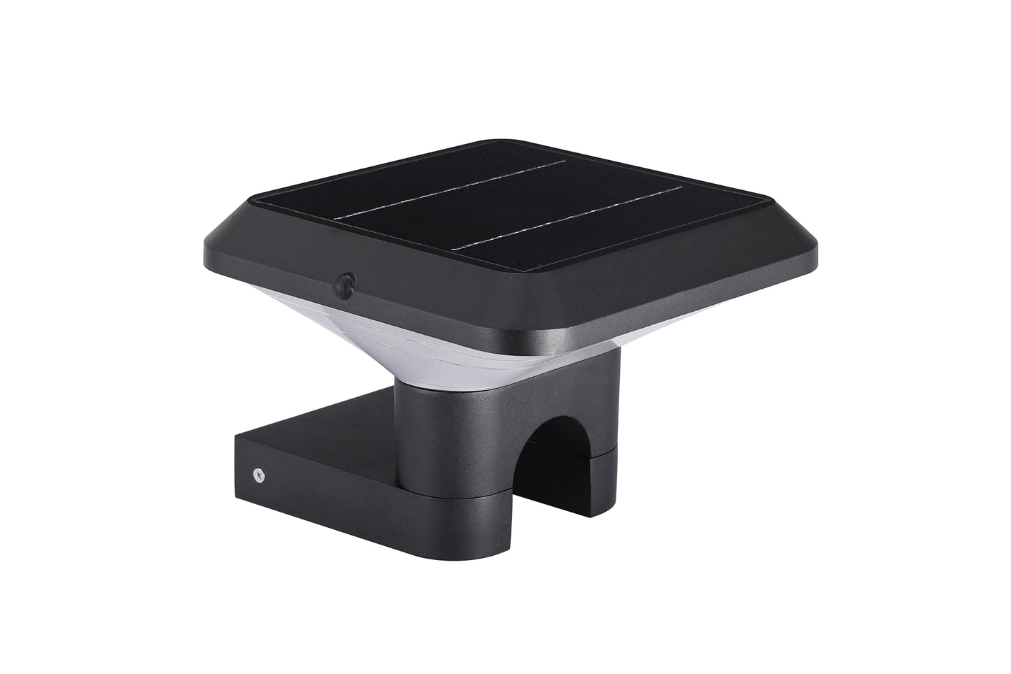Top perspective view of Ark Series Solar Wall Light GT-BD1201 with integrated solar panel
