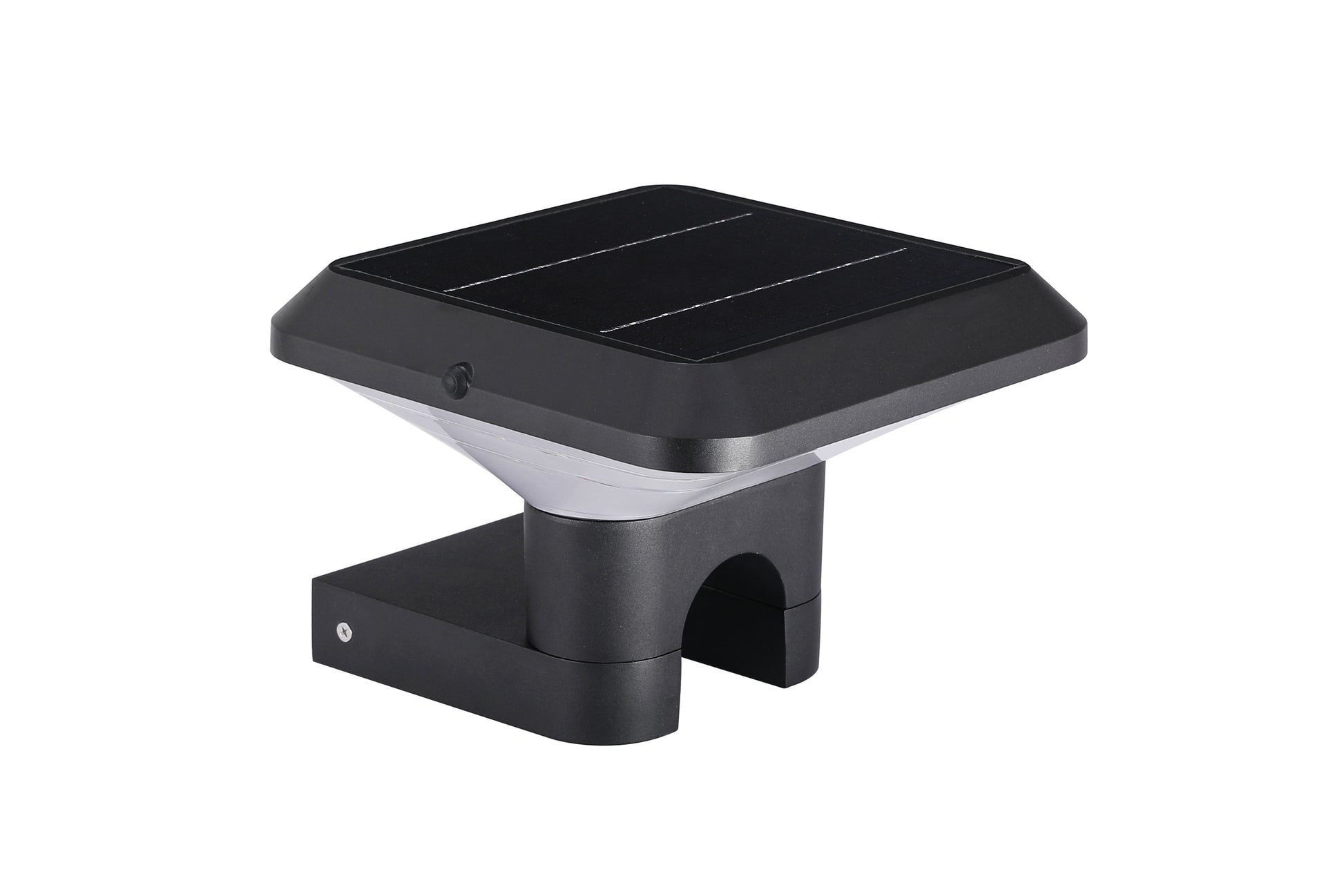 Top perspective view of Ark Series Solar Wall Light GT-BD1201 with integrated solar panel