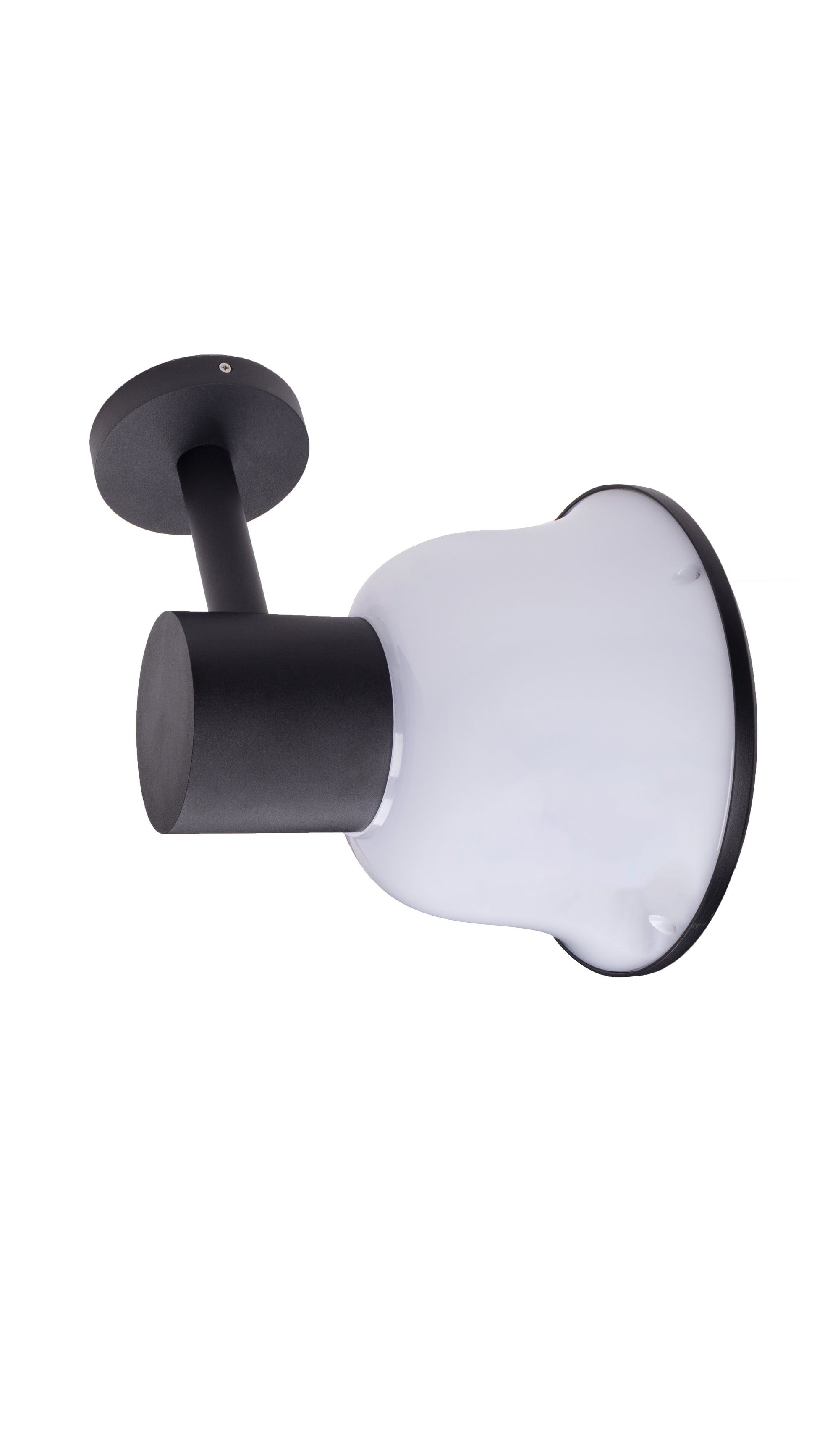 Back side view of Glass Cup Series Solar Wall Light GT-BD1005 showing black wall bracket and cup-shaped lampshade