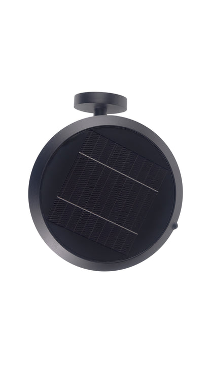 Top view of Glass Cup Series Solar Wall Light GT-BD1005 showing integrated round solar panel
