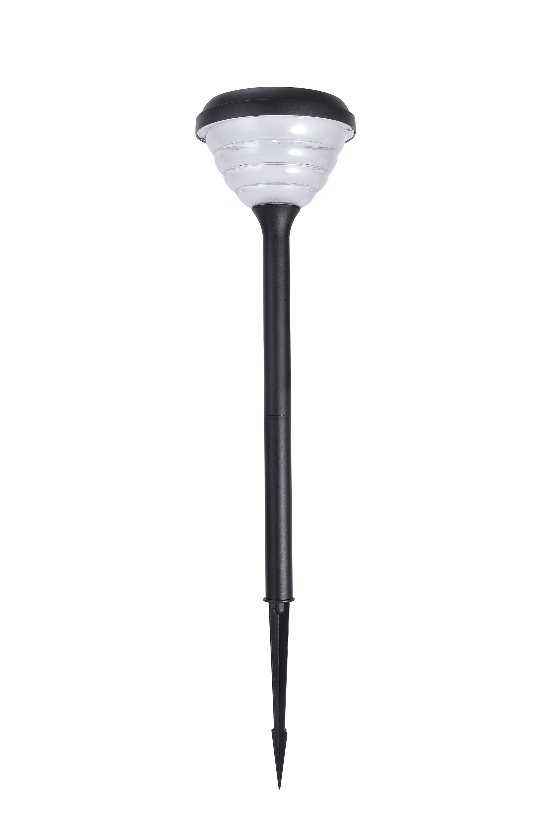  Little Conch Series Solar Lawn Light CPD1618 product view with black pole and conch-shaped diffuser