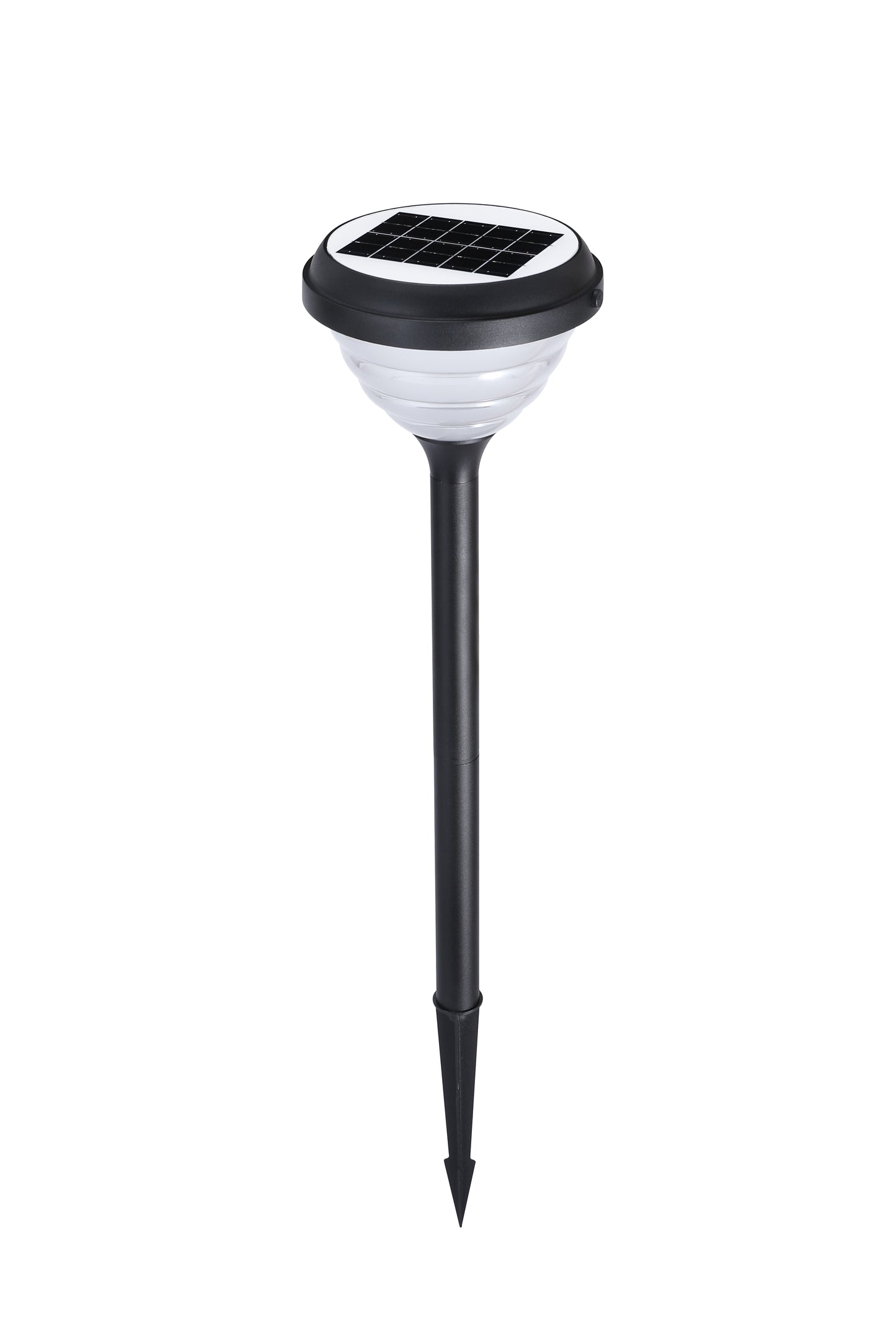 Full product view of Little Conch Series Solar Lawn Light CPD1618 with ground spike installation
