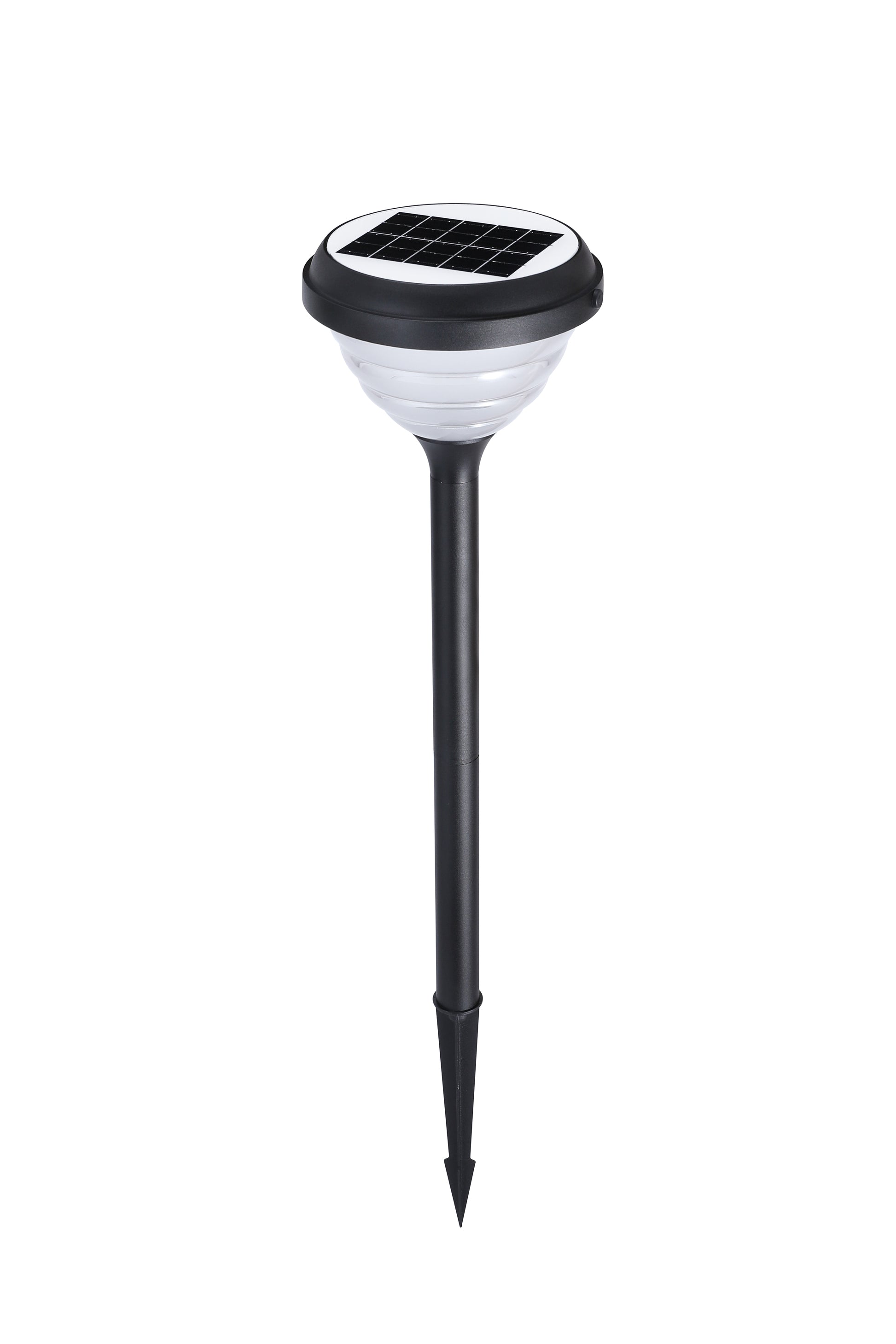 Full product view of Little Conch Series Solar Lawn Light CPD1618 with ground spike installation