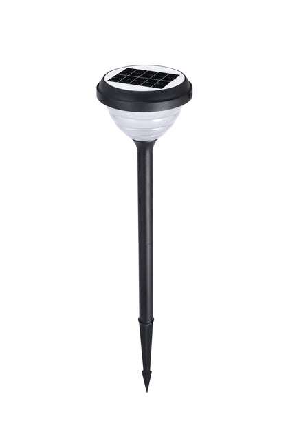 Full product view of Little Conch Series Solar Lawn Light CPD1618 with ground spike installation