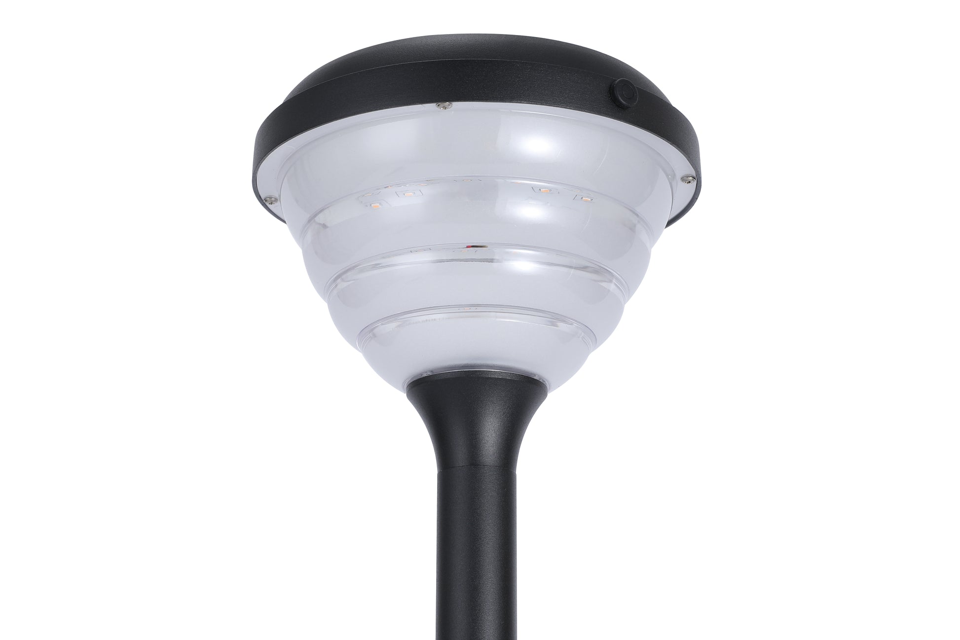 Close-up of the ribbed PC diffuser on Little Conch Series Solar Lawn Light CPD1618