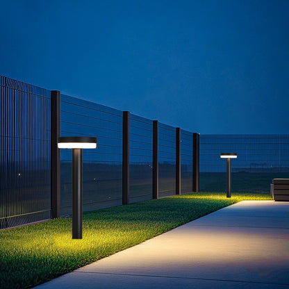Moon Shadow Series Solar Lawn Light CPD1107 illuminating boundary lawn and outdoor walkway