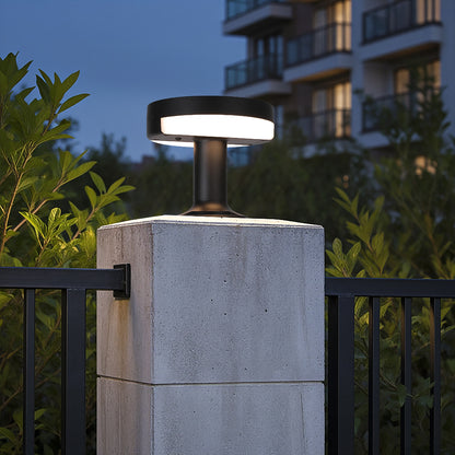 Moon Shadow Series solar pillar light ZTD1107 installed on residential gate pillar
