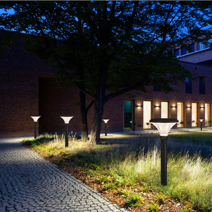 Round Diamond Series solar lawn lights used for commercial landscape pathway lighting