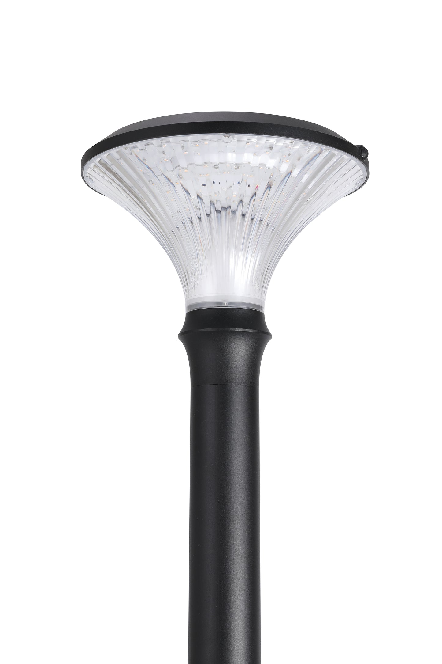 Front view of Round Diamond Series Solar Lawn Light CPD3002 with clear PC diffuser