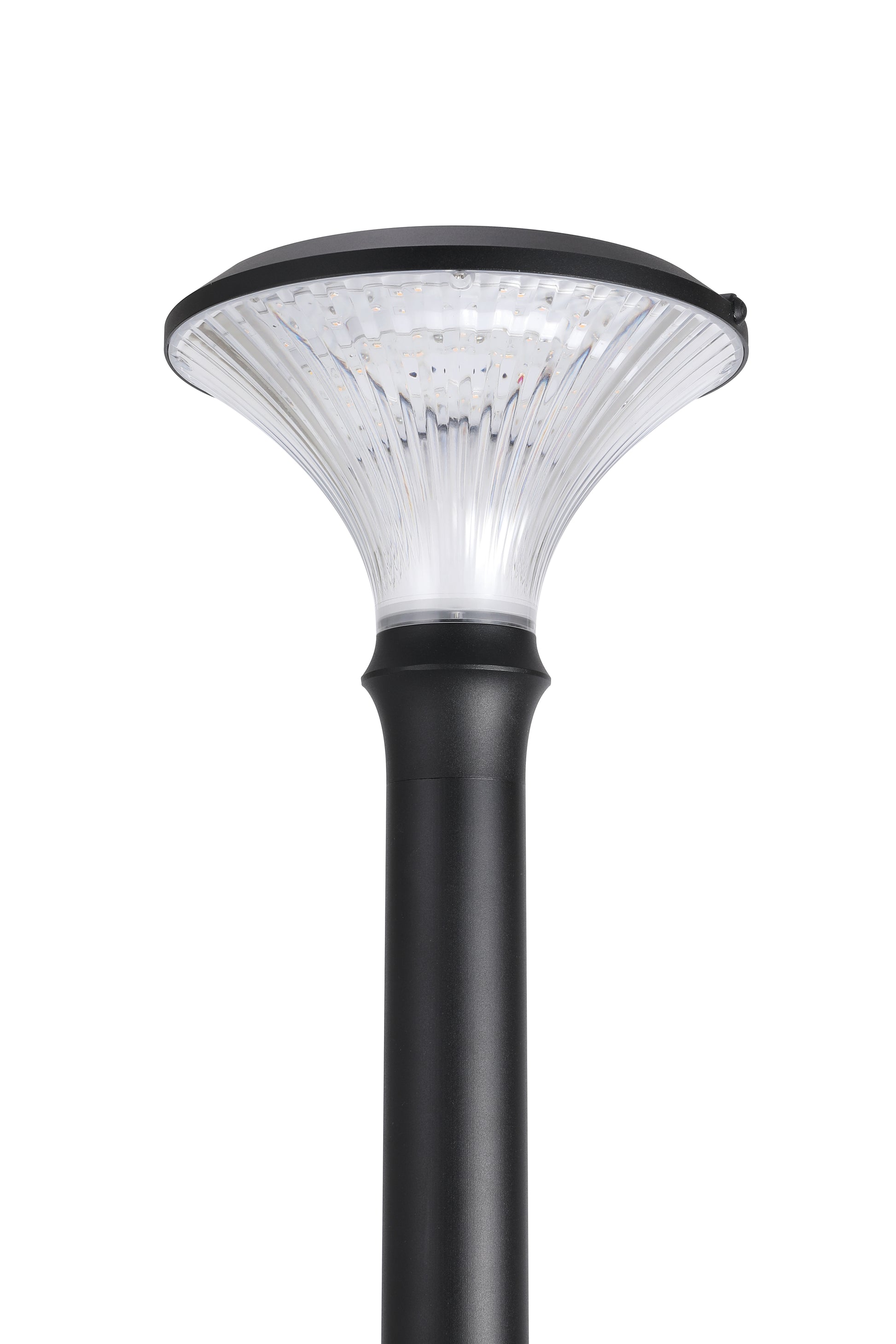 Front view of Round Diamond Series Solar Lawn Light CPD3002 with clear PC diffuser