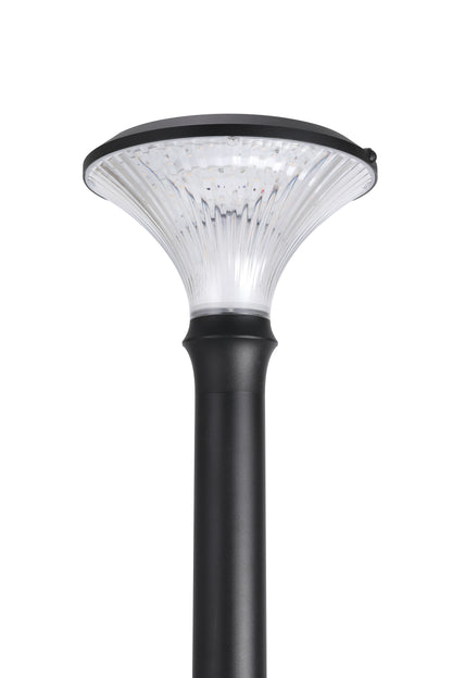 Front view of Round Diamond Series Solar Lawn Light CPD3002 with clear PC diffuser