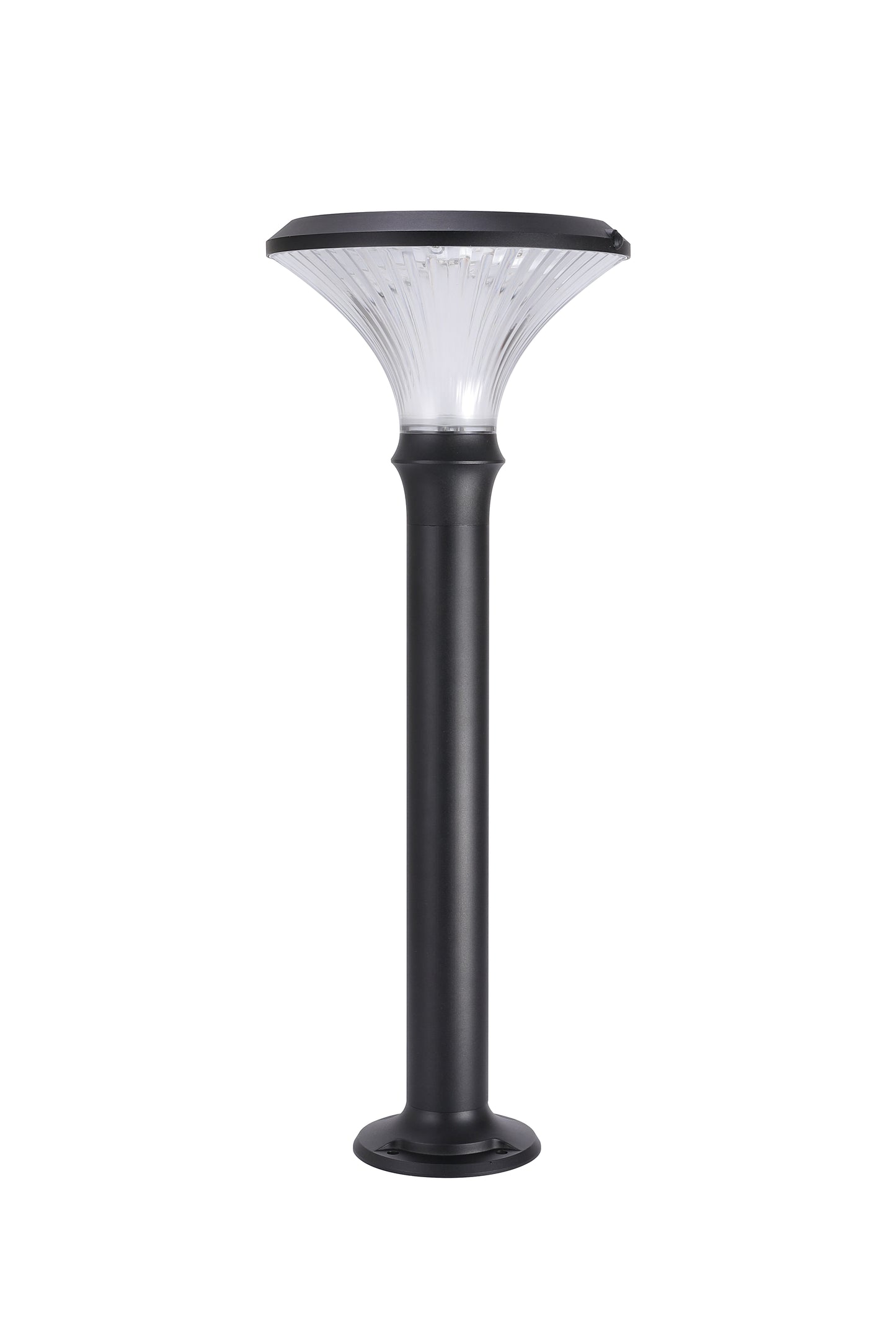 Full product view of Round Diamond Series Solar Lawn Light CPD3002 with integrated solar panel