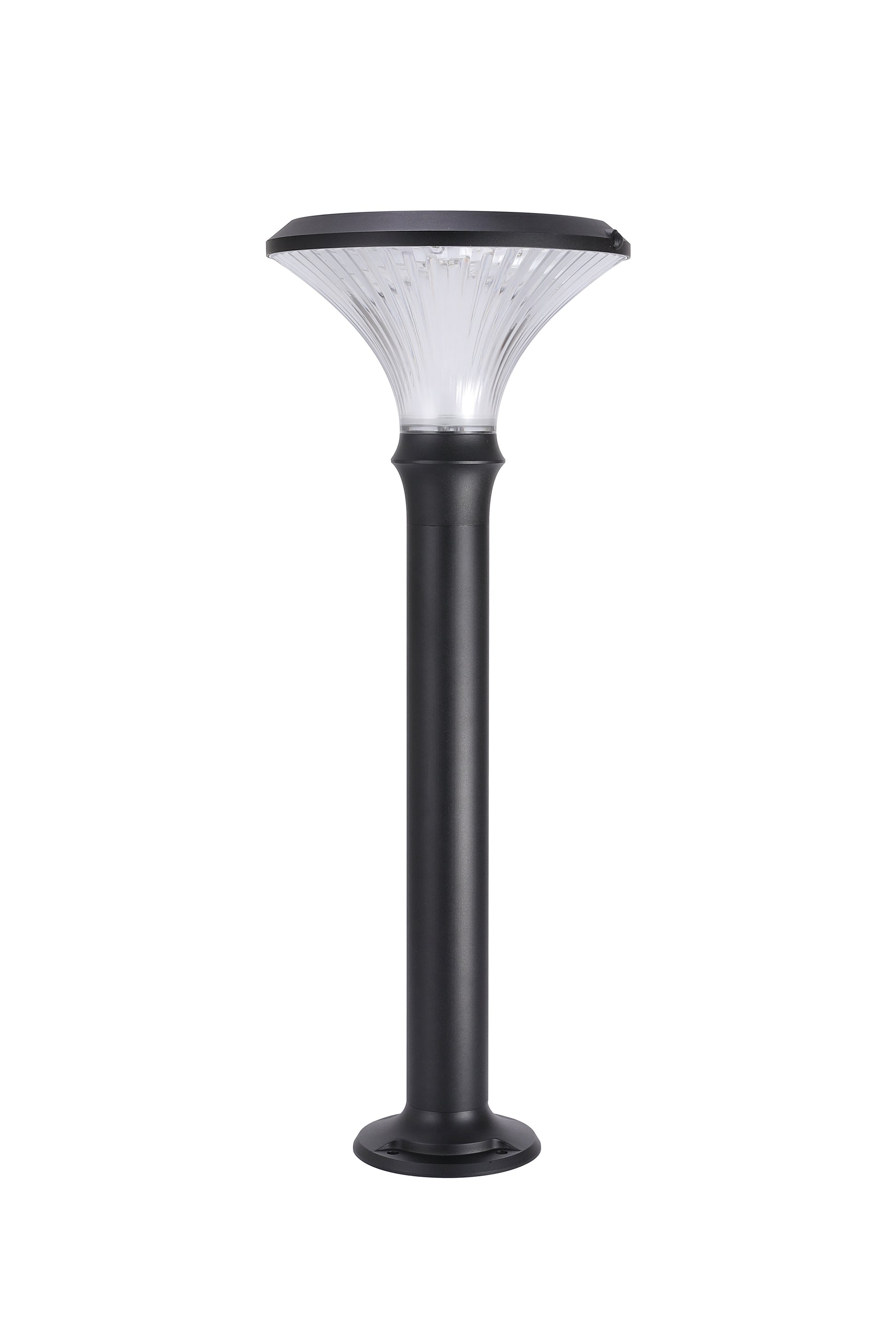 Full product view of Round Diamond Series Solar Lawn Light CPD3002 with integrated solar panel