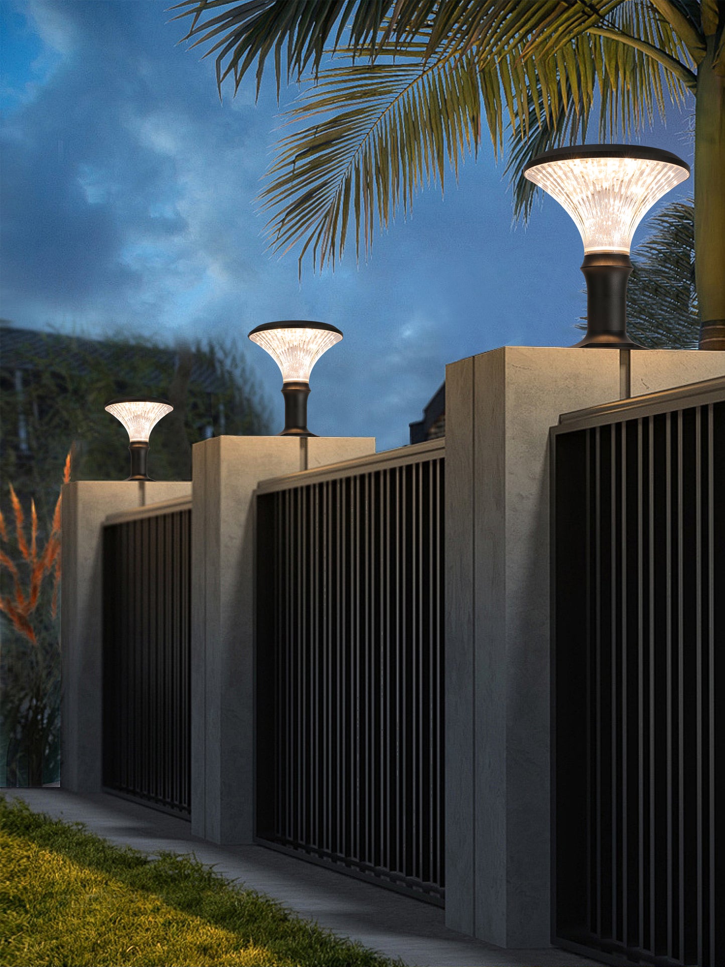 Round Diamond Series Solar Pillar Light ZTD3002