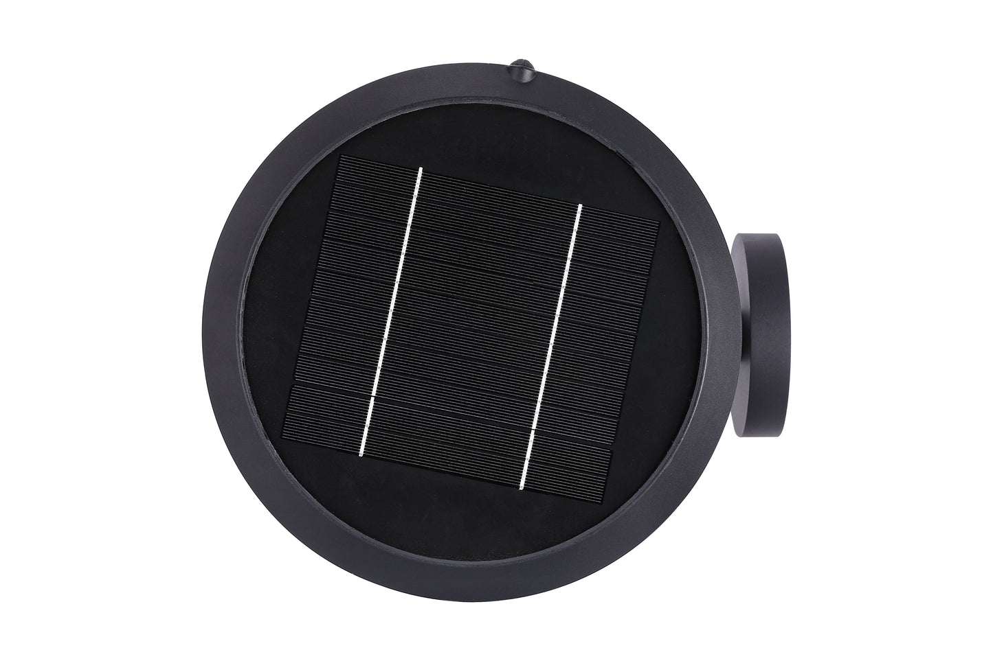 Back view of Round Diamond Series Solar Wall Light BD3002 showing the integrated round solar panel