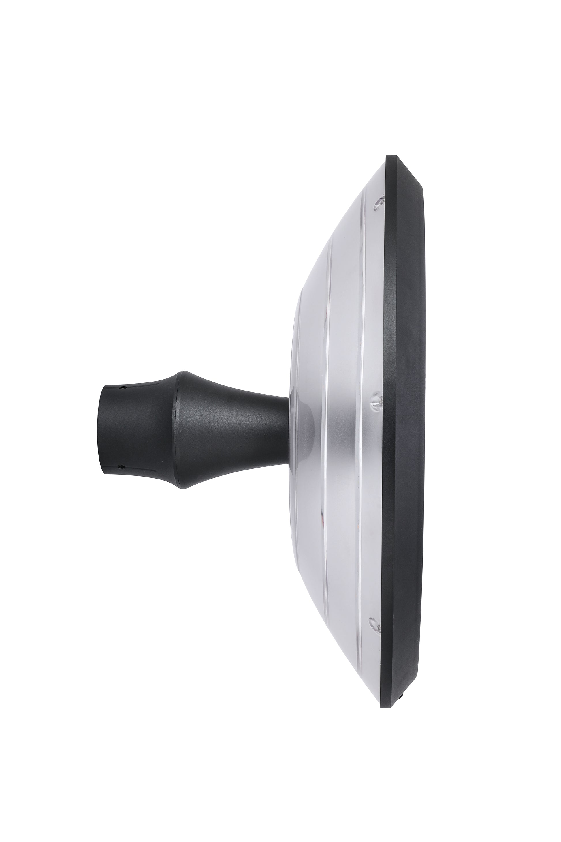 round moon series solar garden light head side view
