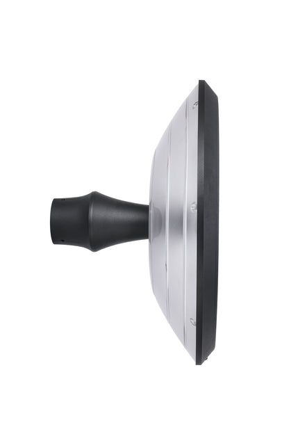 round moon series solar garden light head side view