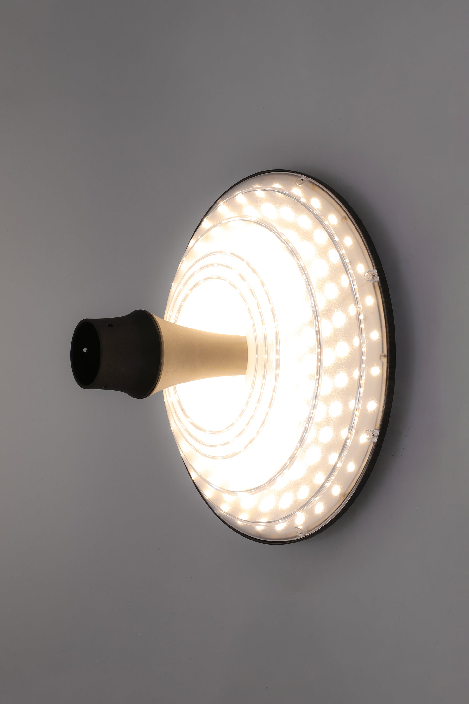 round moon series solar garden light illuminated head