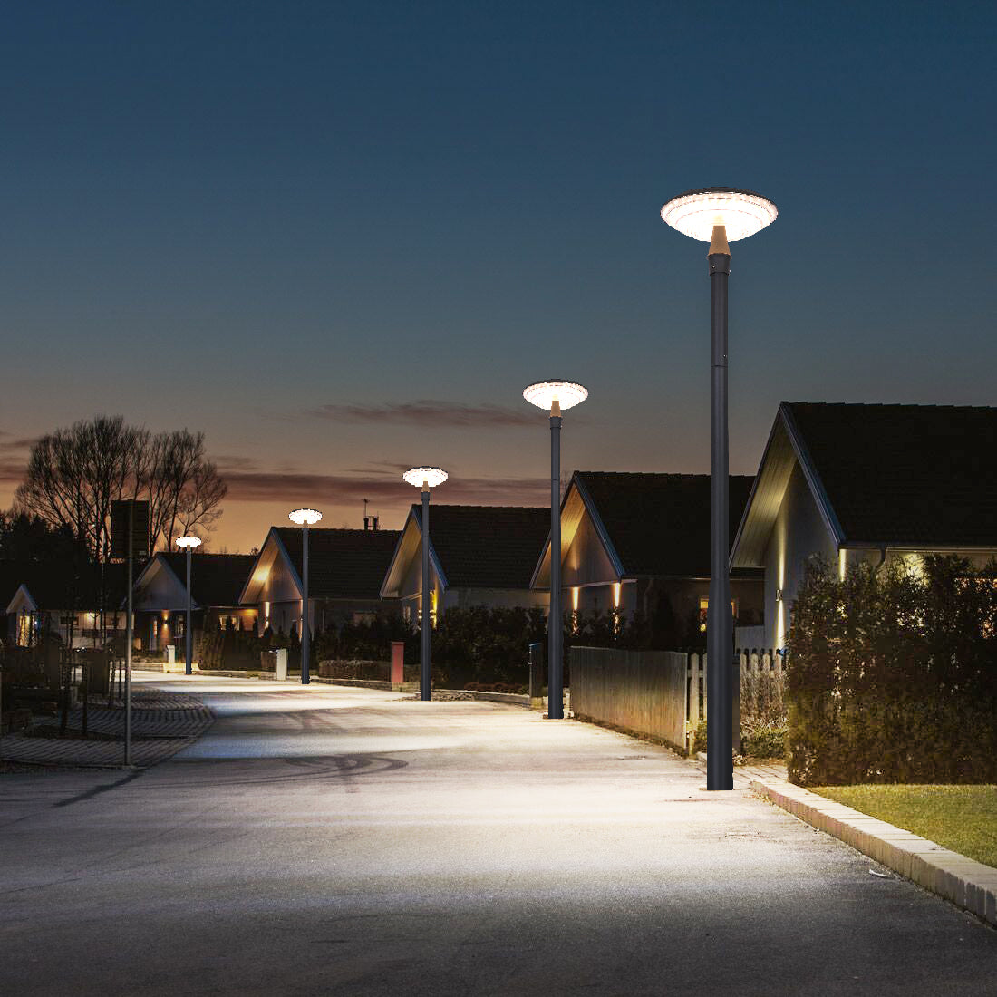 round moon series solar garden light residential road