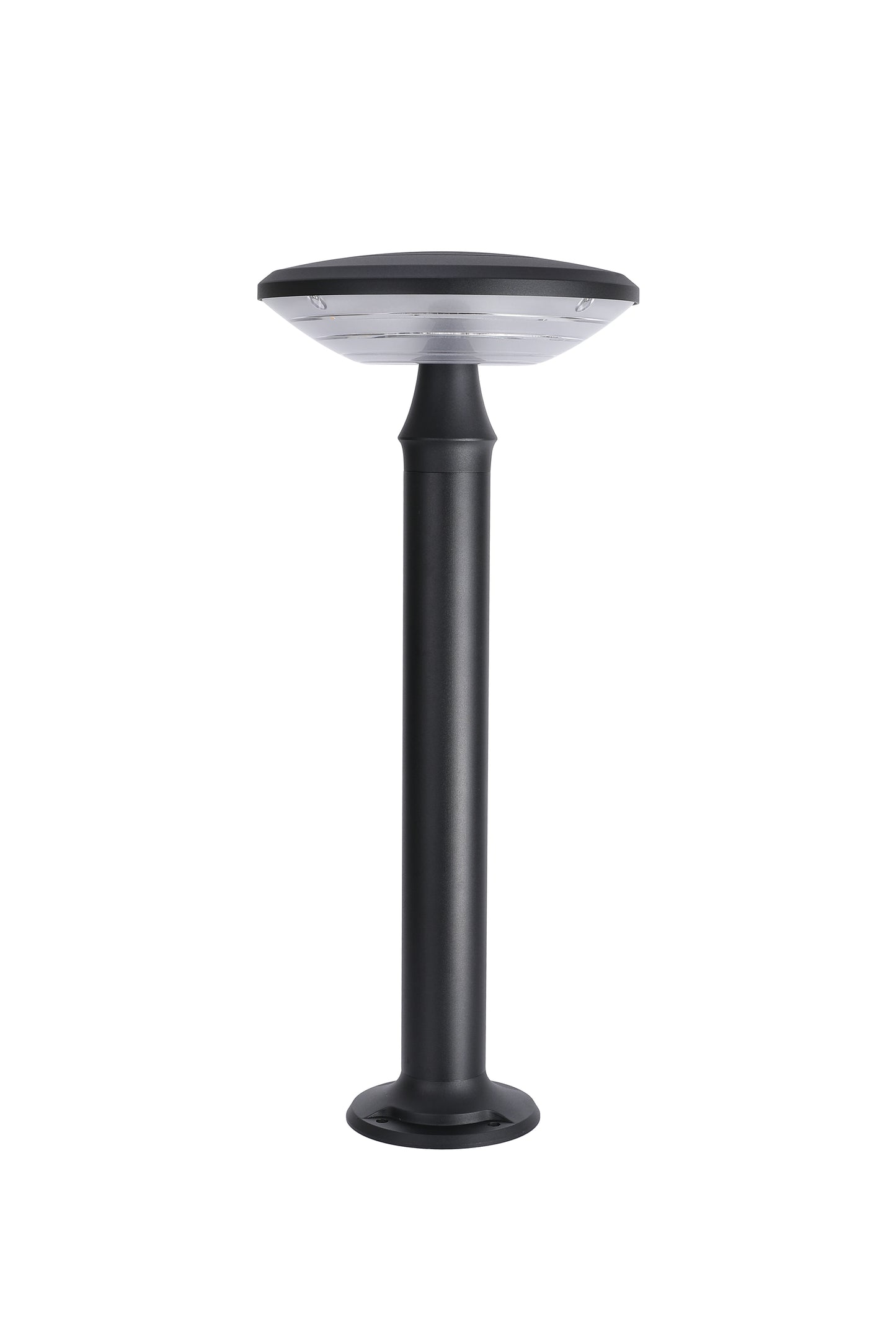  Side product view of Round Moon Series Solar Lawn Light CPD3202 with circular base