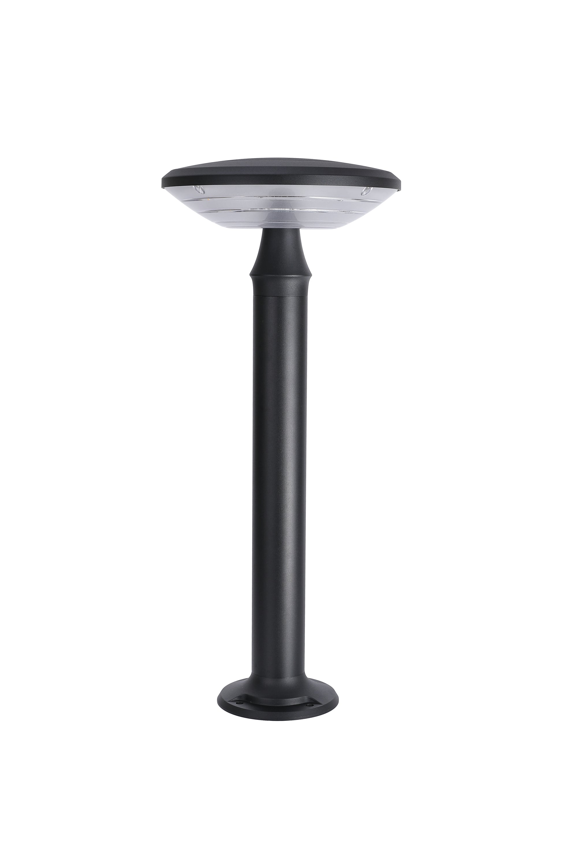  Side product view of Round Moon Series Solar Lawn Light CPD3202 with circular base