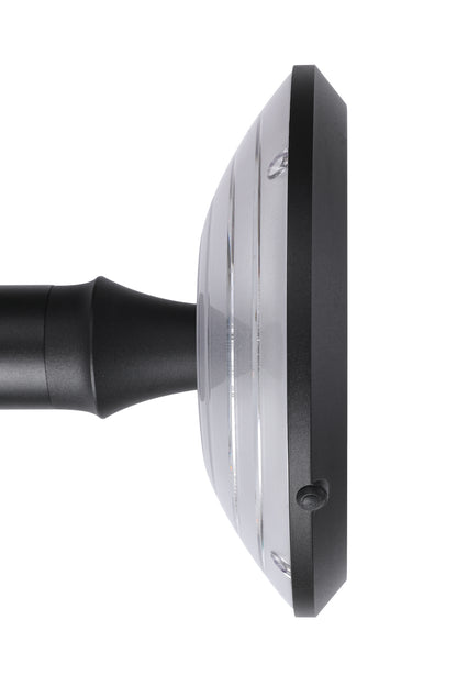 Side detail of the diffuser and switch button on Round Moon Series Solar Lawn Light CPD3202