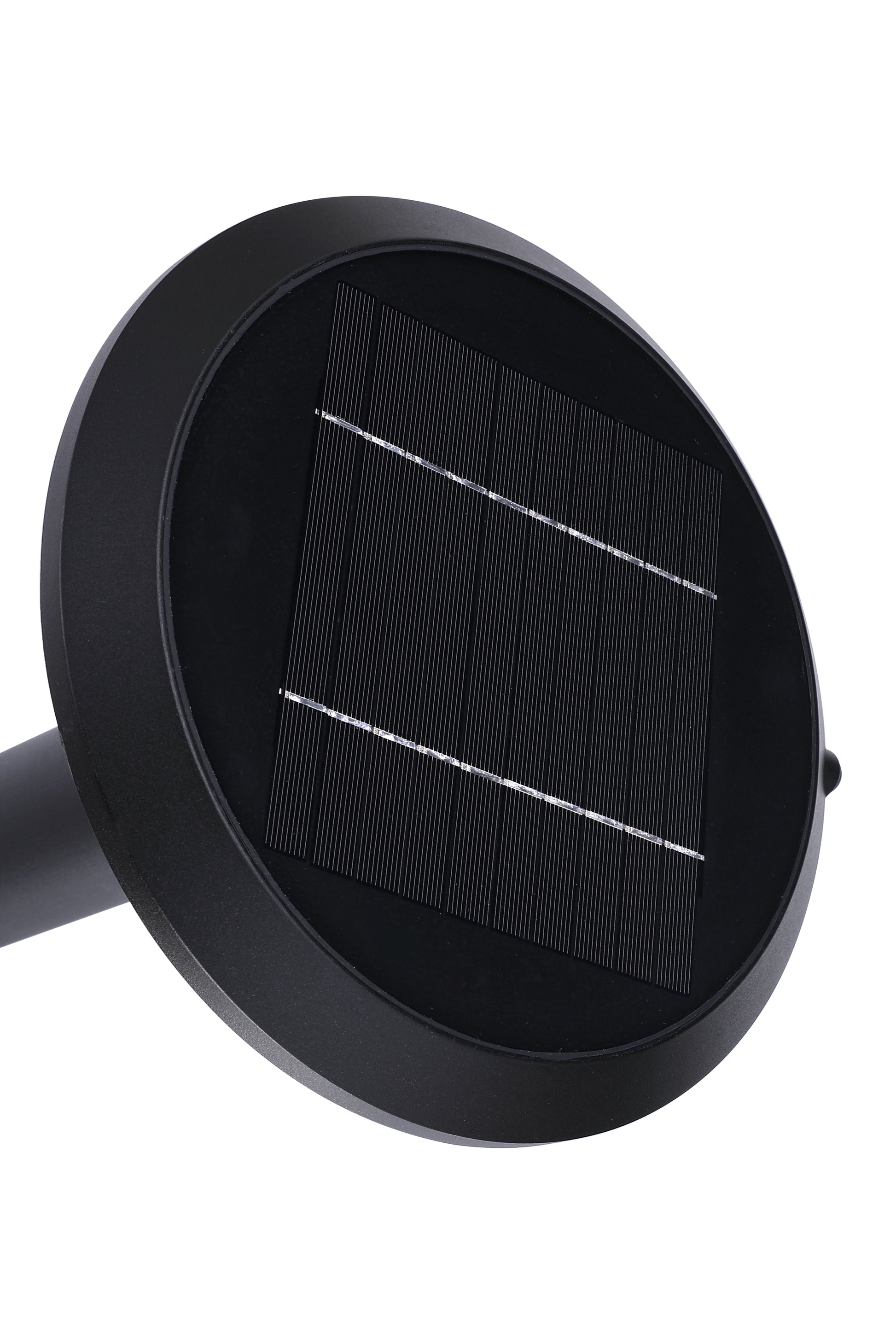 Close-up of the round integrated solar panel on Round Moon Series Solar Lawn Light CPD3202