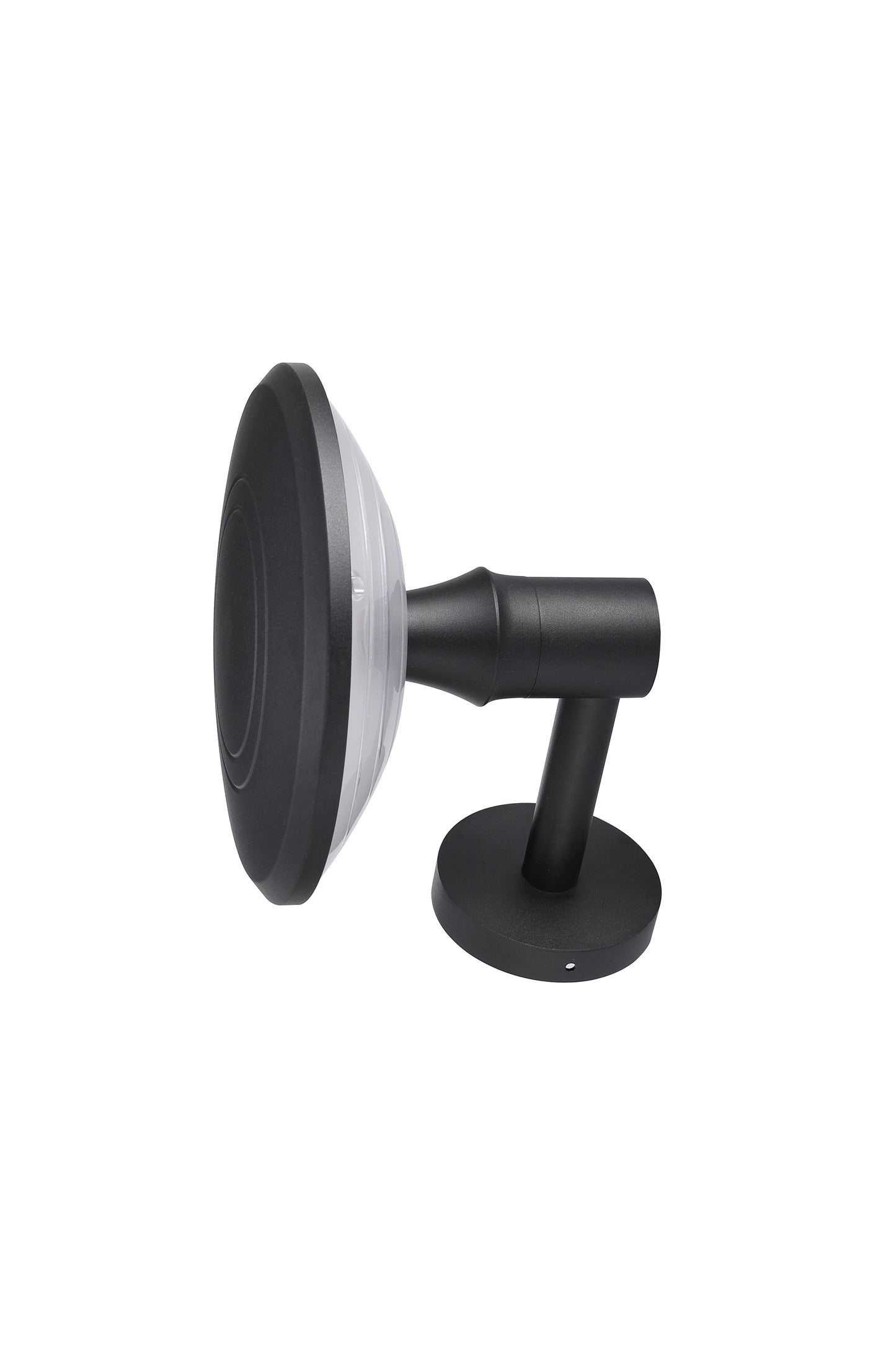 Round Moon Series solar wall light BD3202 rear side view showing round solar panel housing