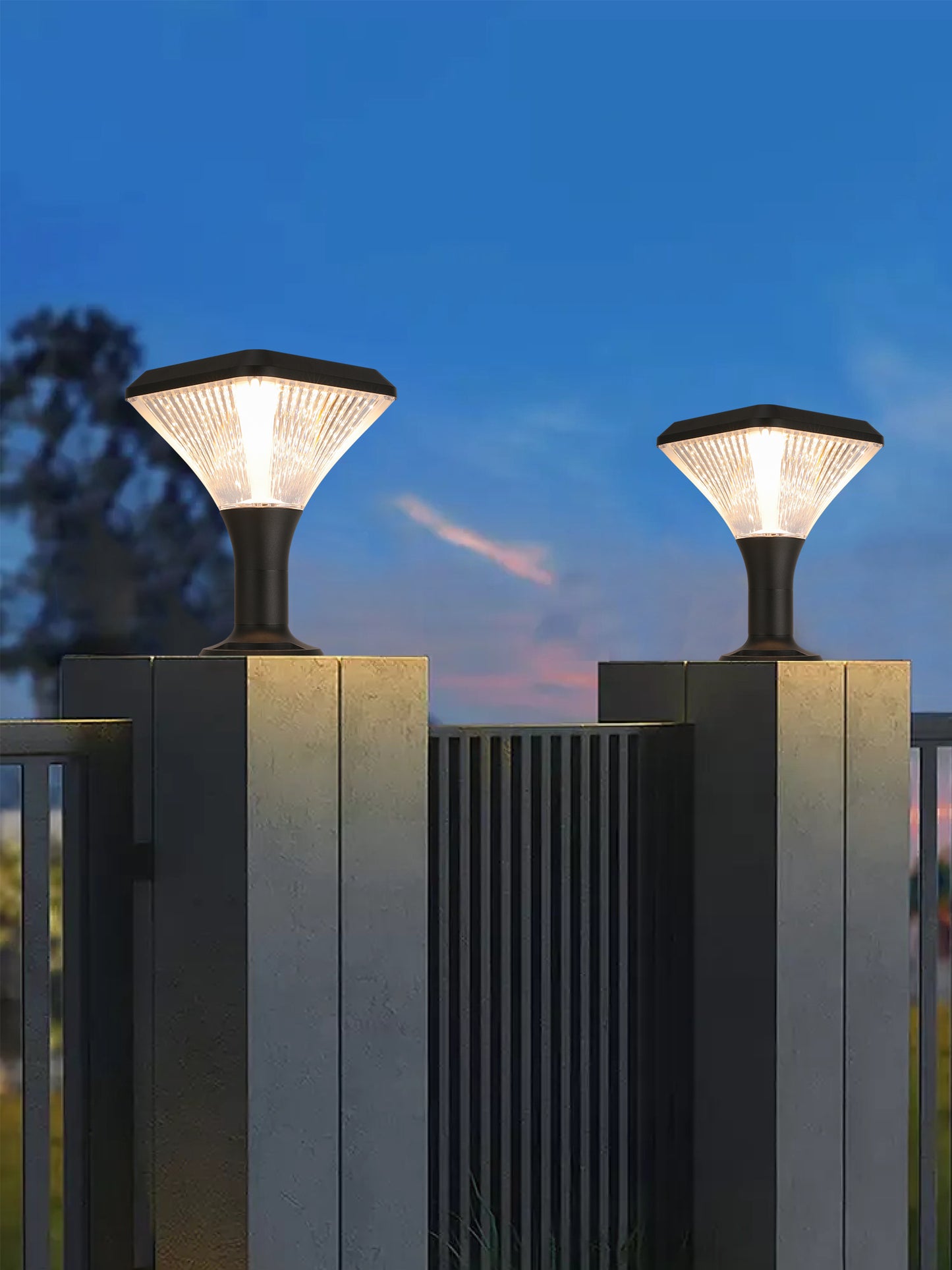 Square Diamond Series Solar Pillar Light ZTD1008
