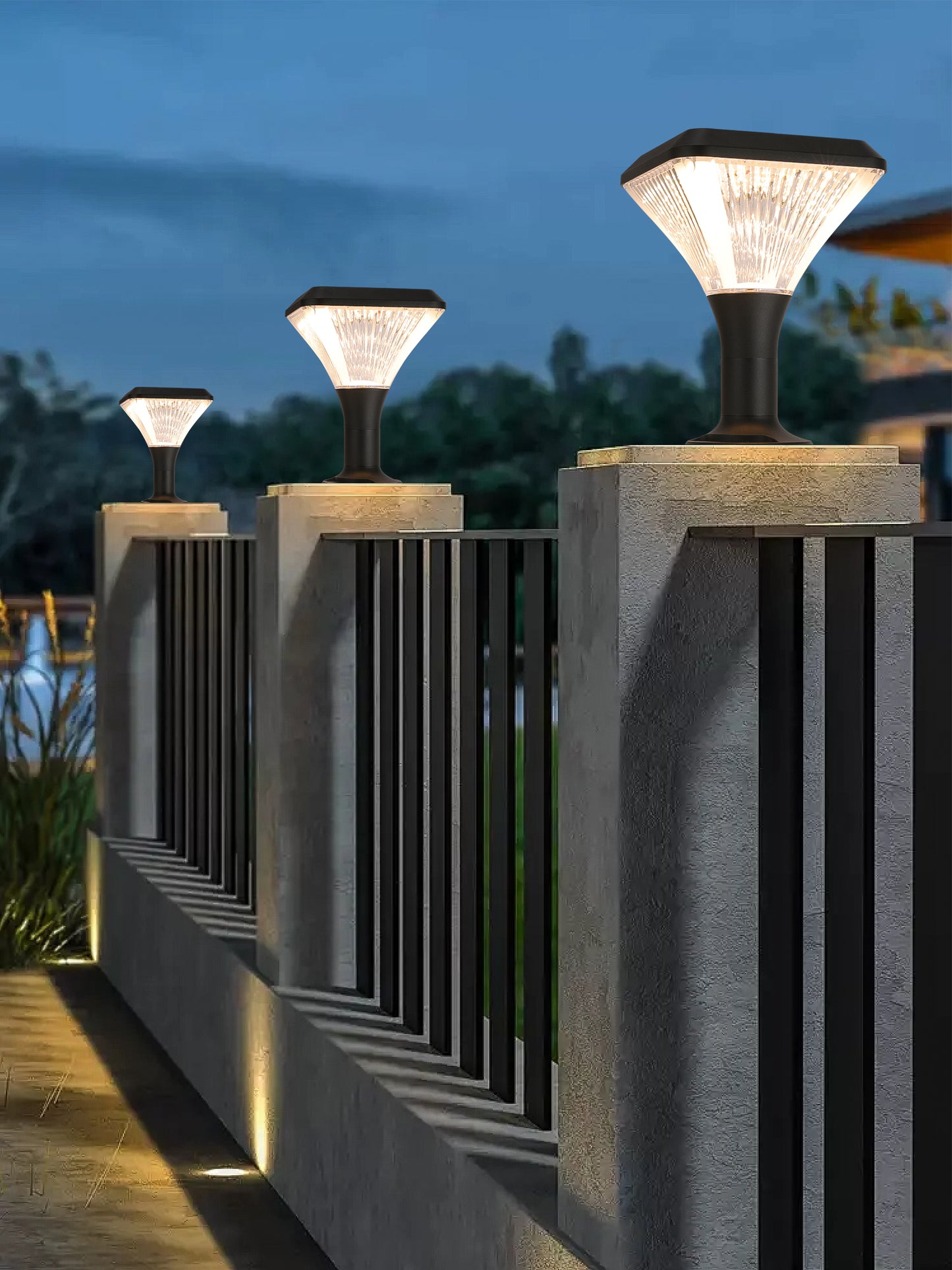 Square Diamond Series Solar Pillar Light ZTD1008