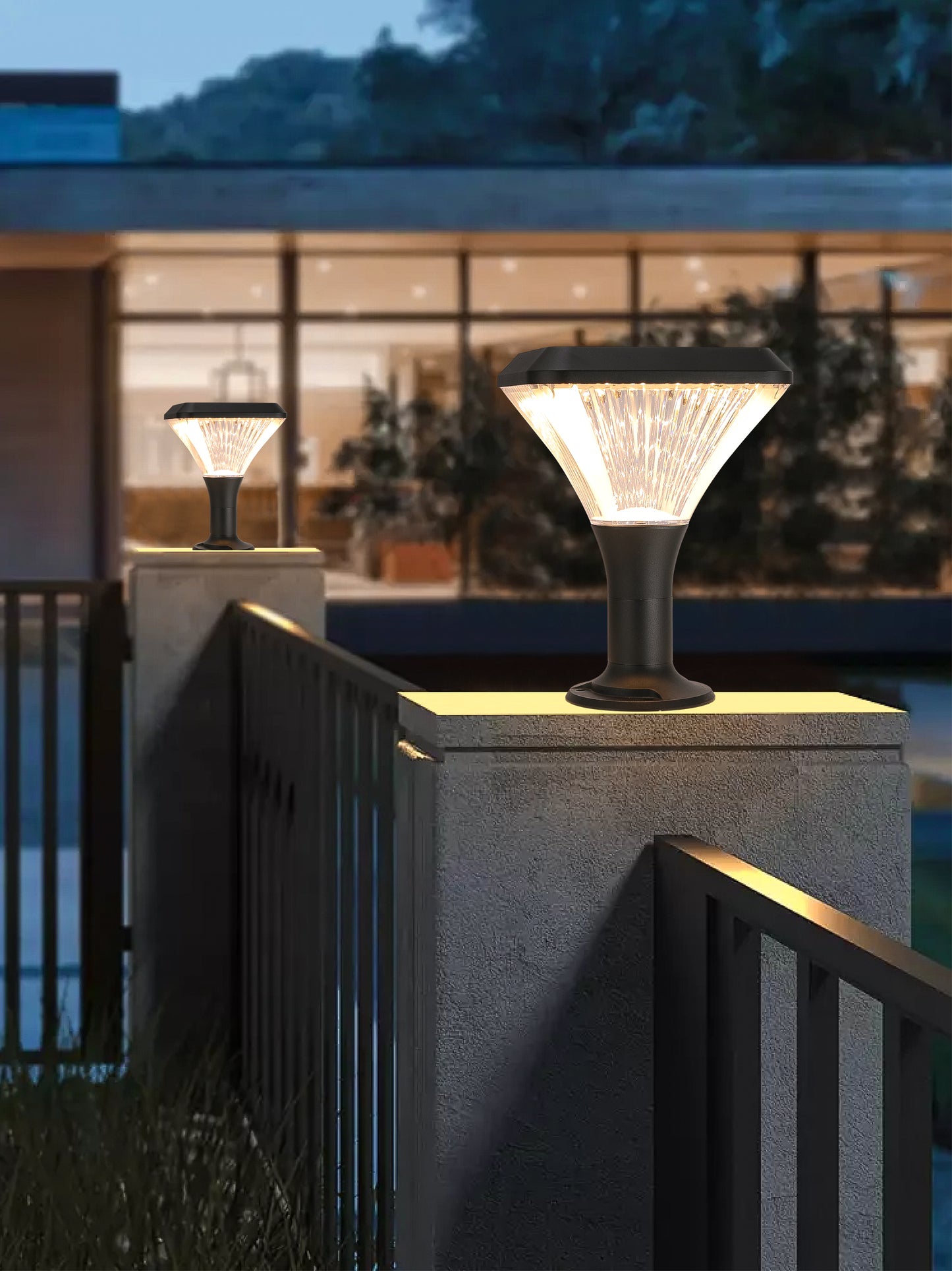 Square Diamond Series Solar Pillar Light ZTD1008