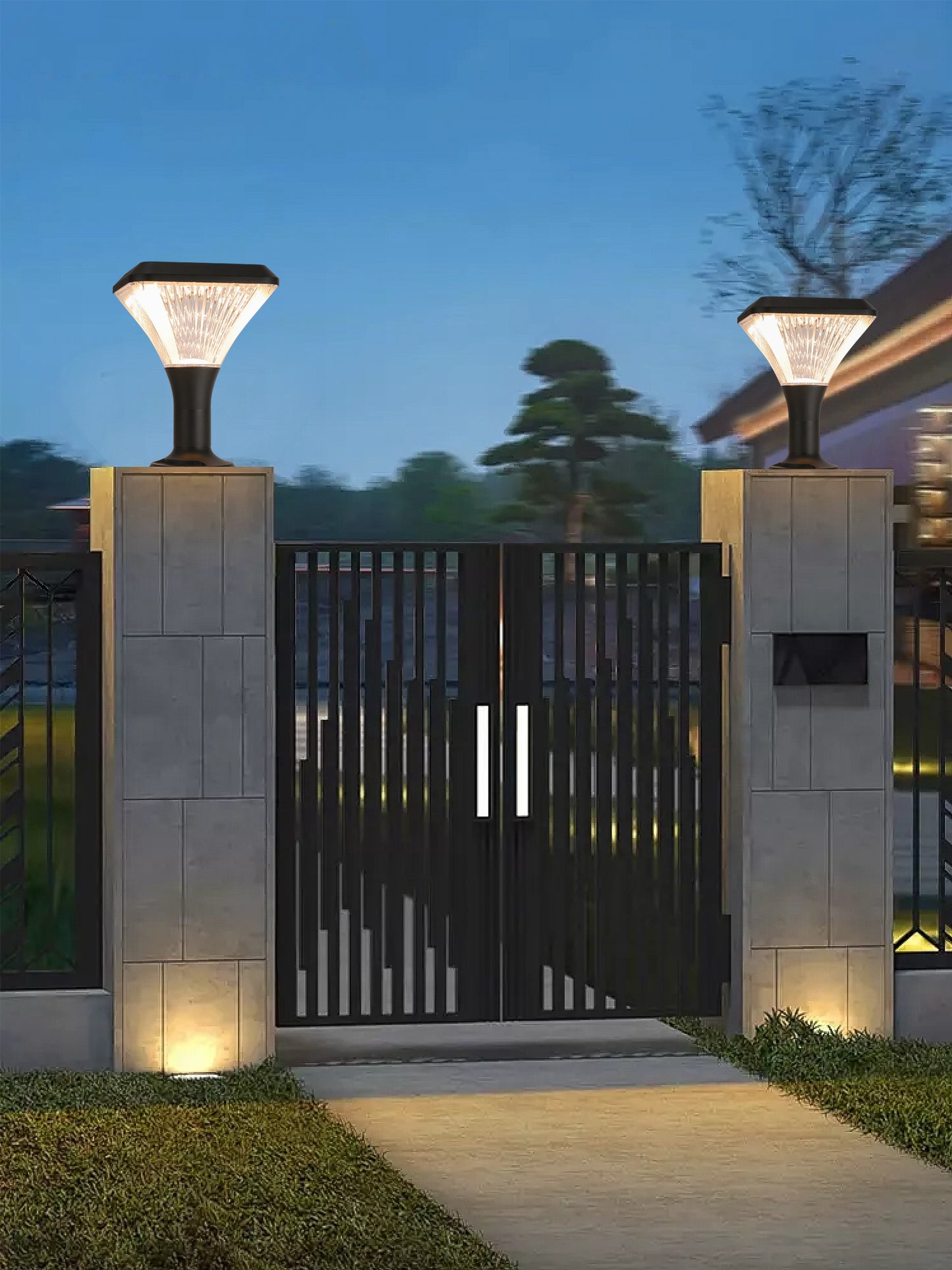 Square Diamond Series Solar Pillar Light ZTD1008