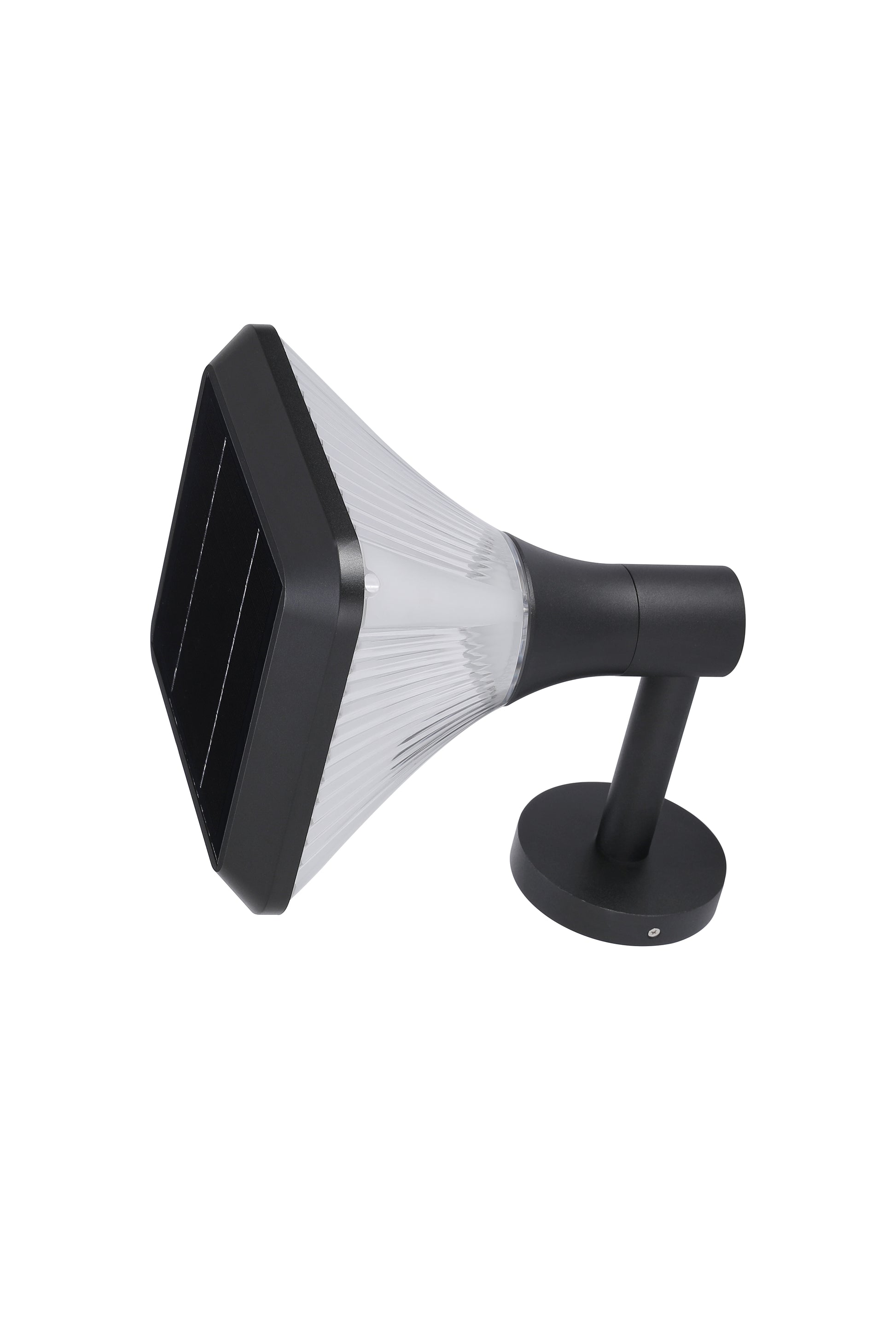 Side view of Square Diamond Series Solar Wall Light GT-BD1008 showing square solar panel and transparent PC lampshade
