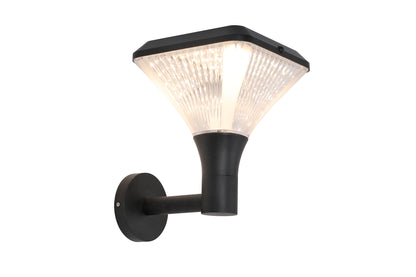 Square Diamond Series Solar Wall Light GT-BD1008 showing warm light effect on an exterior wall