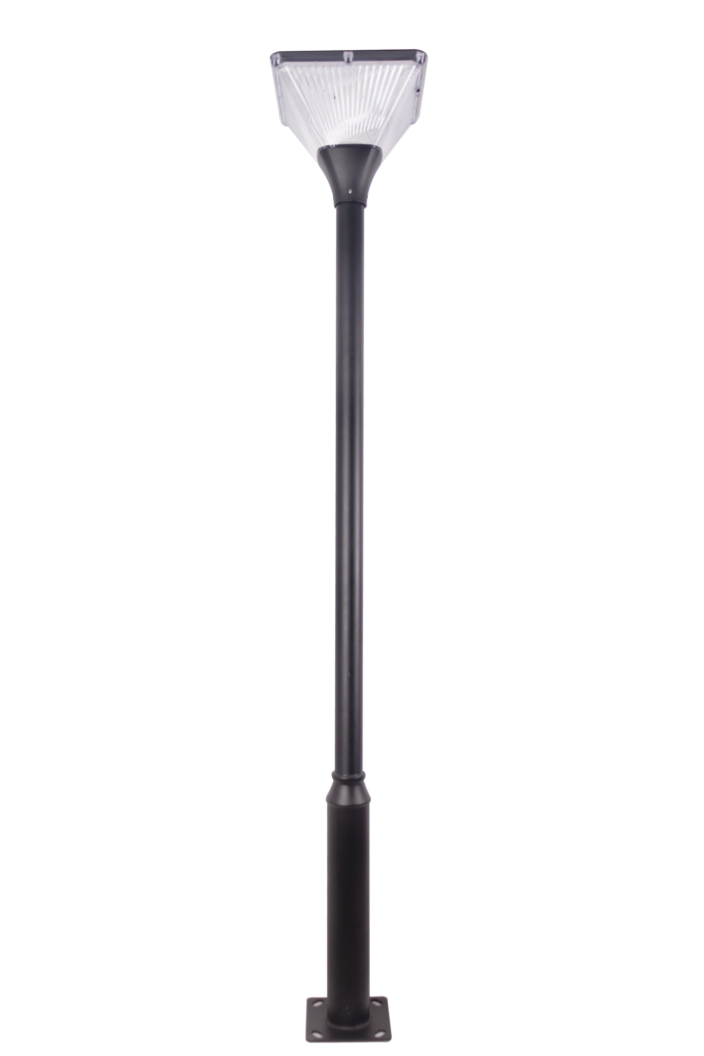 Square Series Solar Garden Light TYD2014 side view showing slim black pole and square solar lamp head