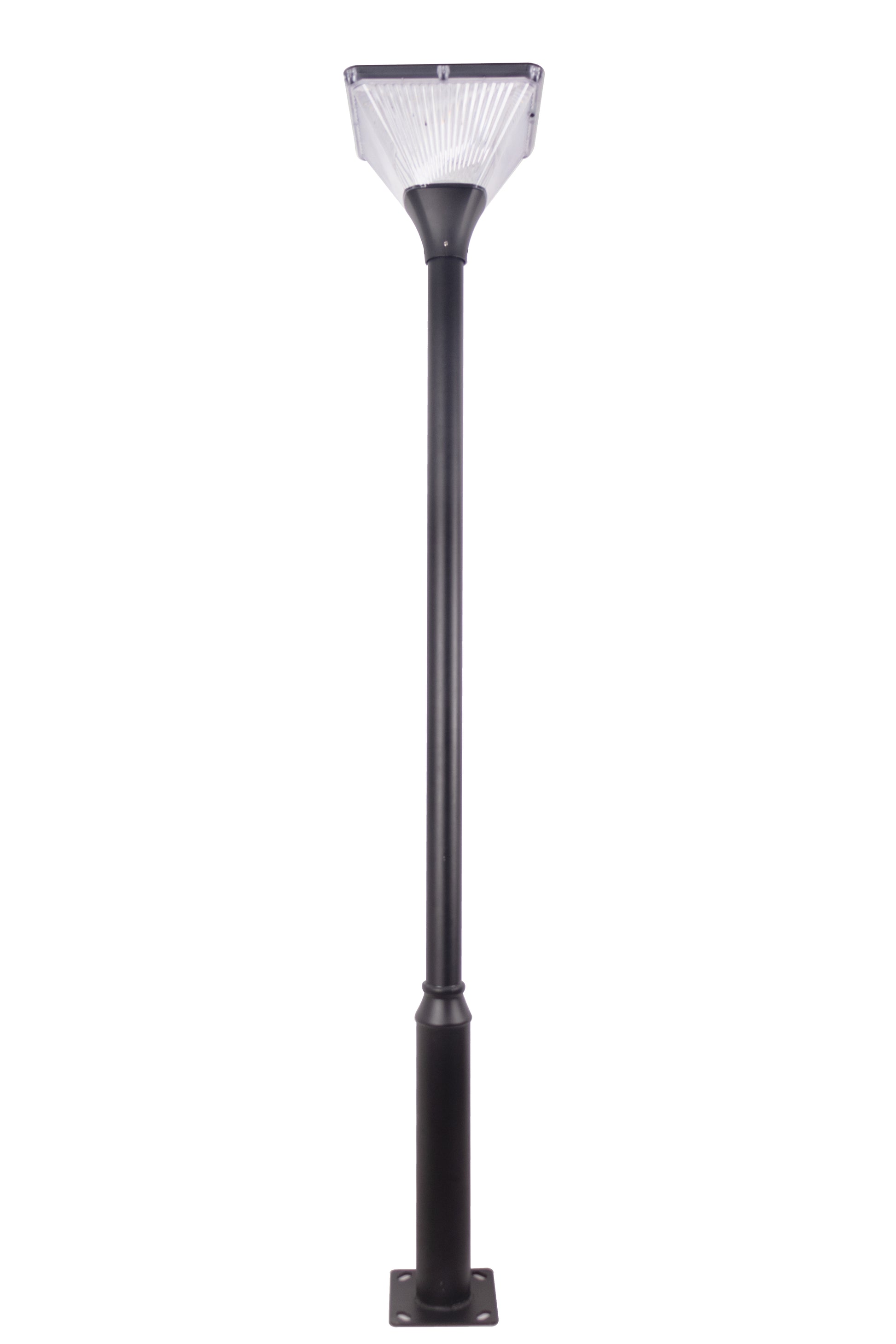 Square Series Solar Garden Light TYD2014 side view showing slim black pole and square solar lamp head