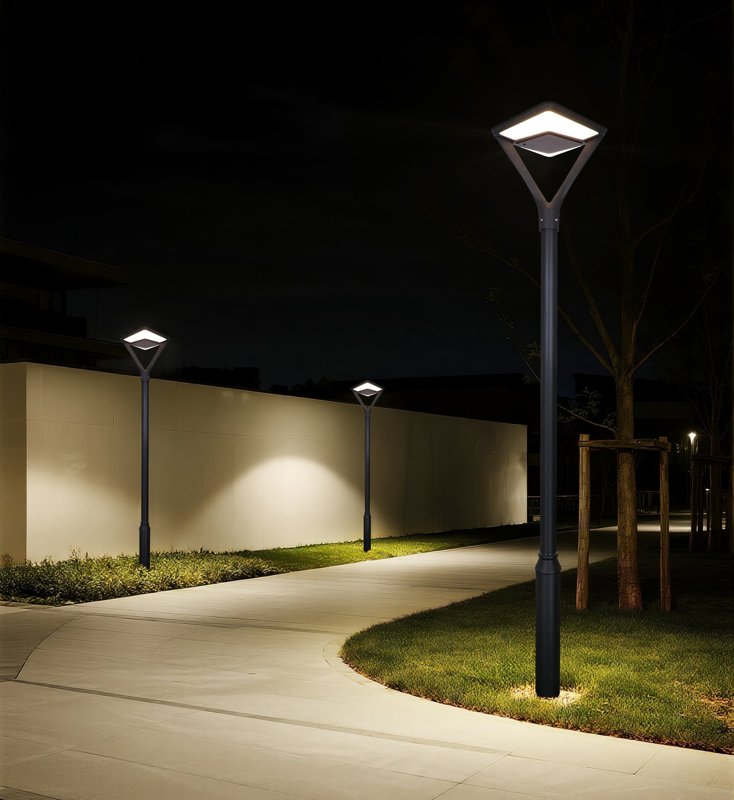 Twinstar Series solar garden light TYD3015 for courtyard walkway and landscape lighting