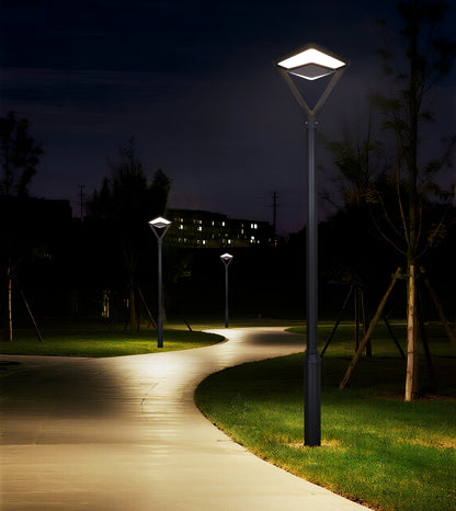 Twinstar Series solar garden light TYD3015 providing soft lighting for a park pathway at night