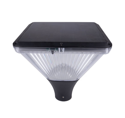 Side view of TYD2014 square solar lamp head with tapered black mounting base