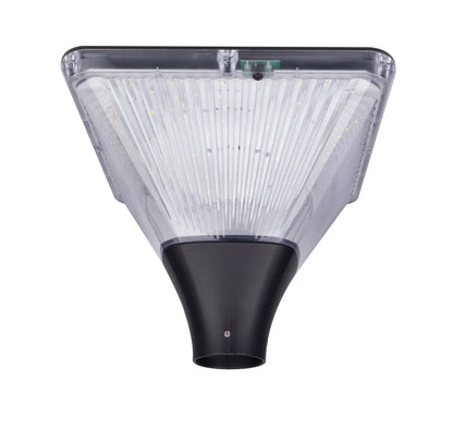 Square Series TYD2014 solar lamp head front view with transparent ribbed PC cover