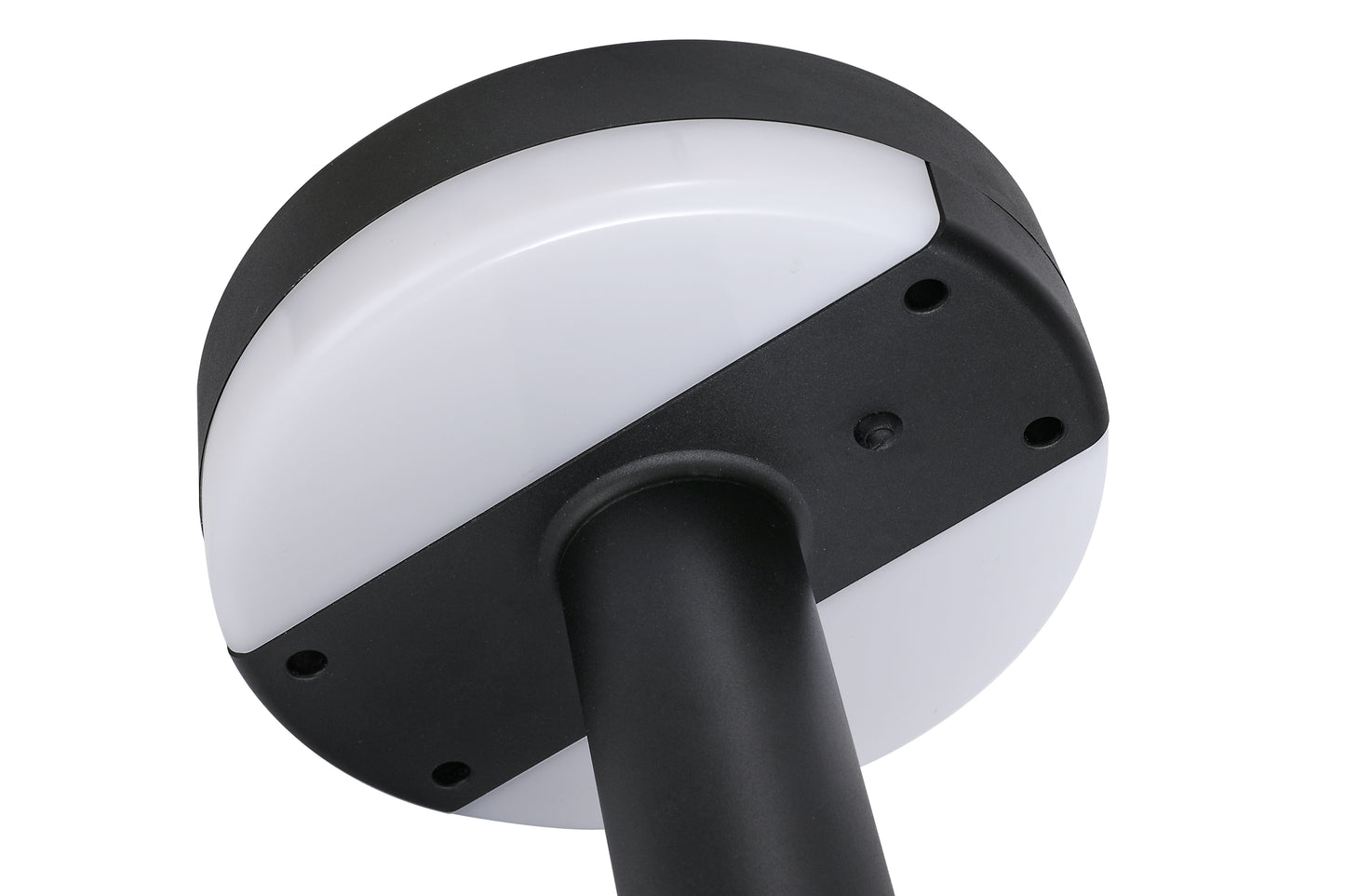 ZTD1107 solar pillar light bottom view showing fixed mounting structure